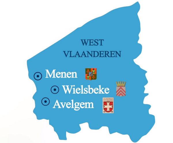 Расположение городов на карте Фландрии